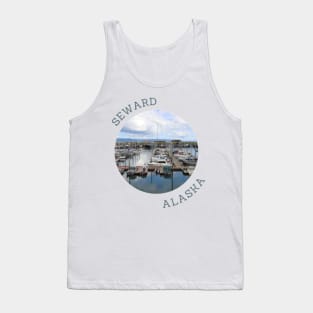 Seward Alaska Boat Harbor and Mountains Tank Top